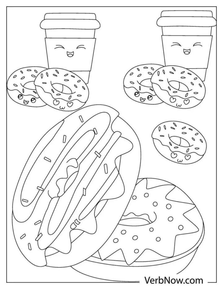 Donut Coloring Pages for Adults