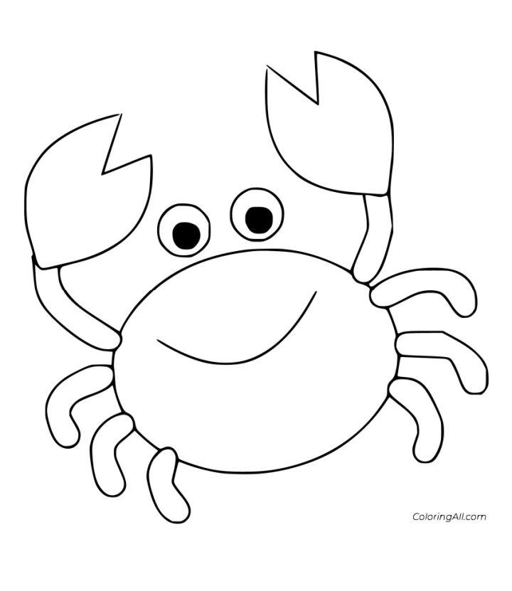 Easy Cartoon Crab Coloring Page