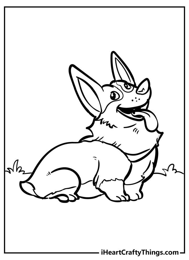Easy Corgi Coloring Pages