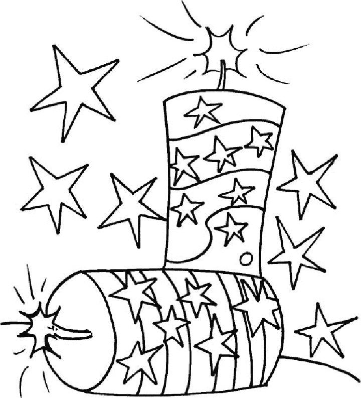 Easy Happy 4th of July Coloring Pages