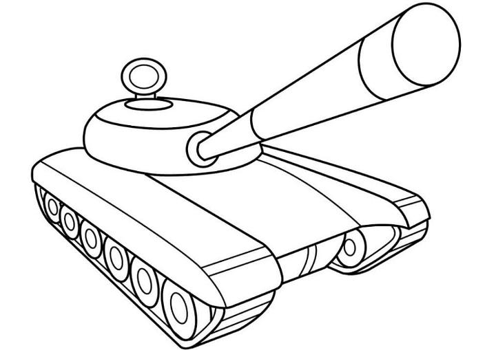 Easy Military Tank Coloring Page