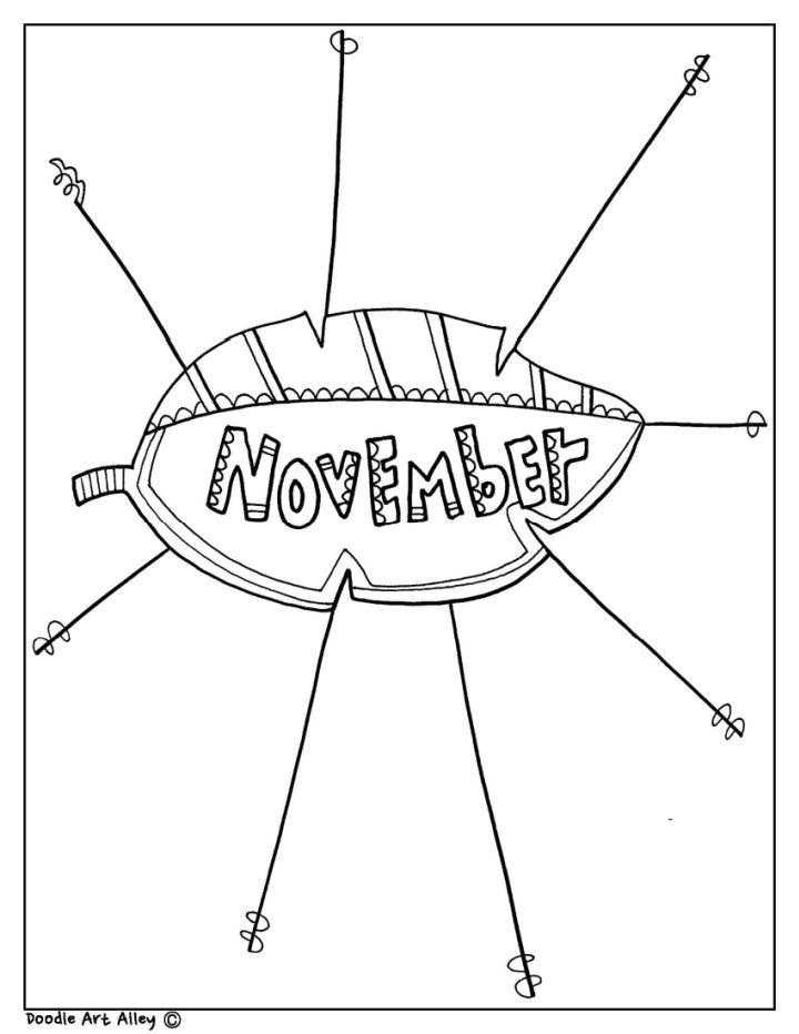 Easy November Coloring Pages
