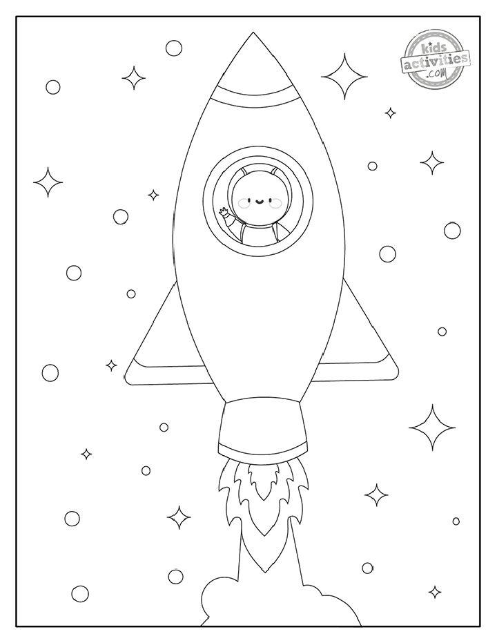 Easy Rocket Coloring Pages