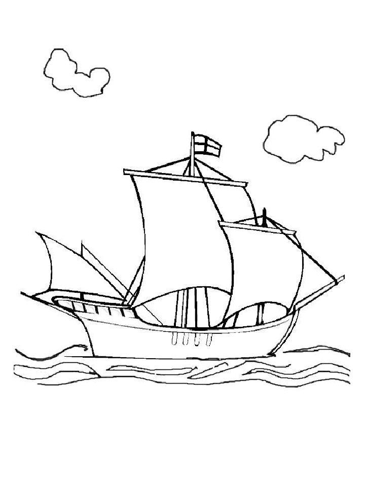 Easy Ship Coloring Pages