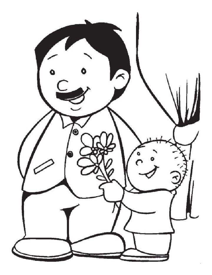 Father Coloring Pages, Trace Pages, and Posters