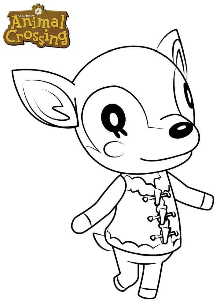 Fauna from Animal Crossing Coloring Page