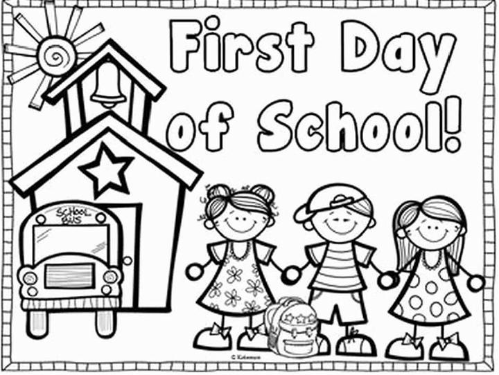 First Day of School Coloring Page and Printable