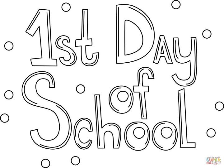 First Day of School Coloring Page for Little One