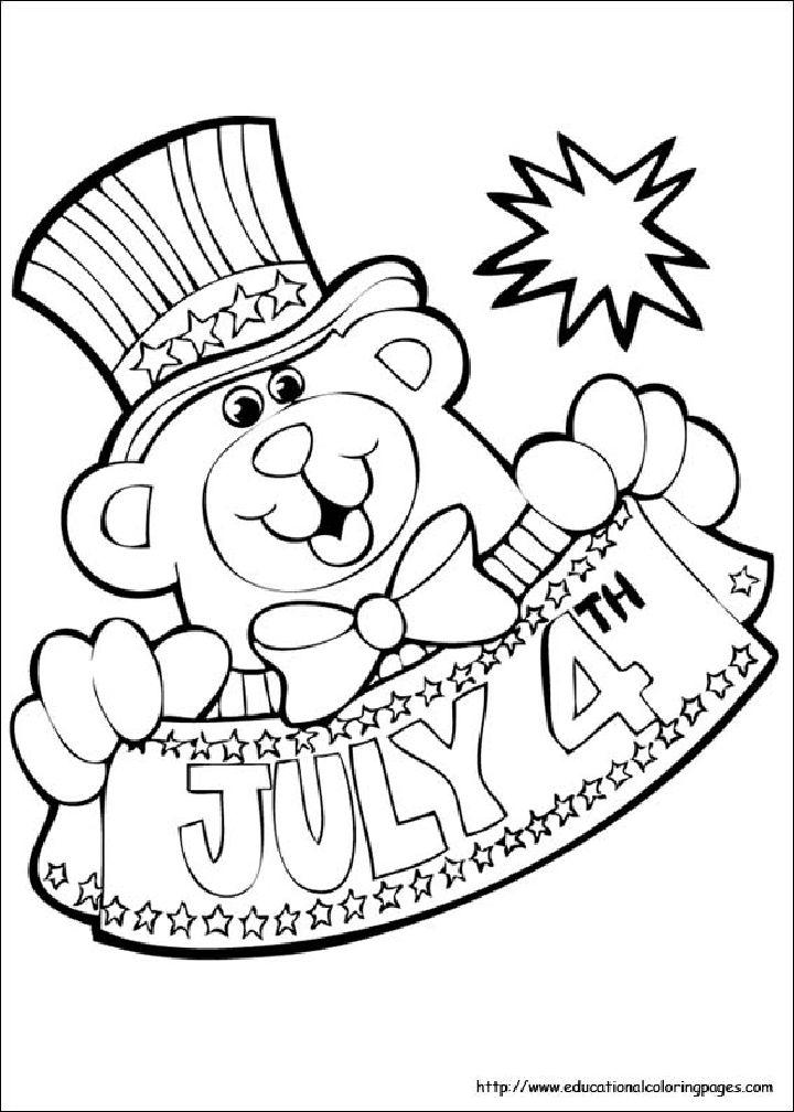 Fourth of July Coloring Pages for Preschoolers
