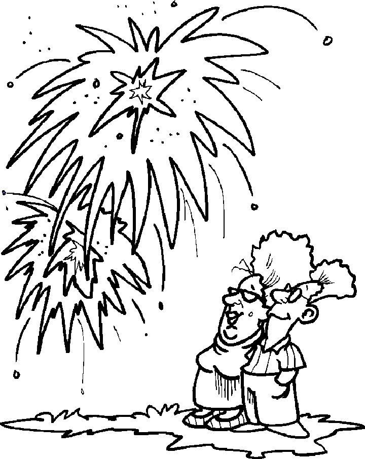 Fourth of July Fireworks Coloring Pages