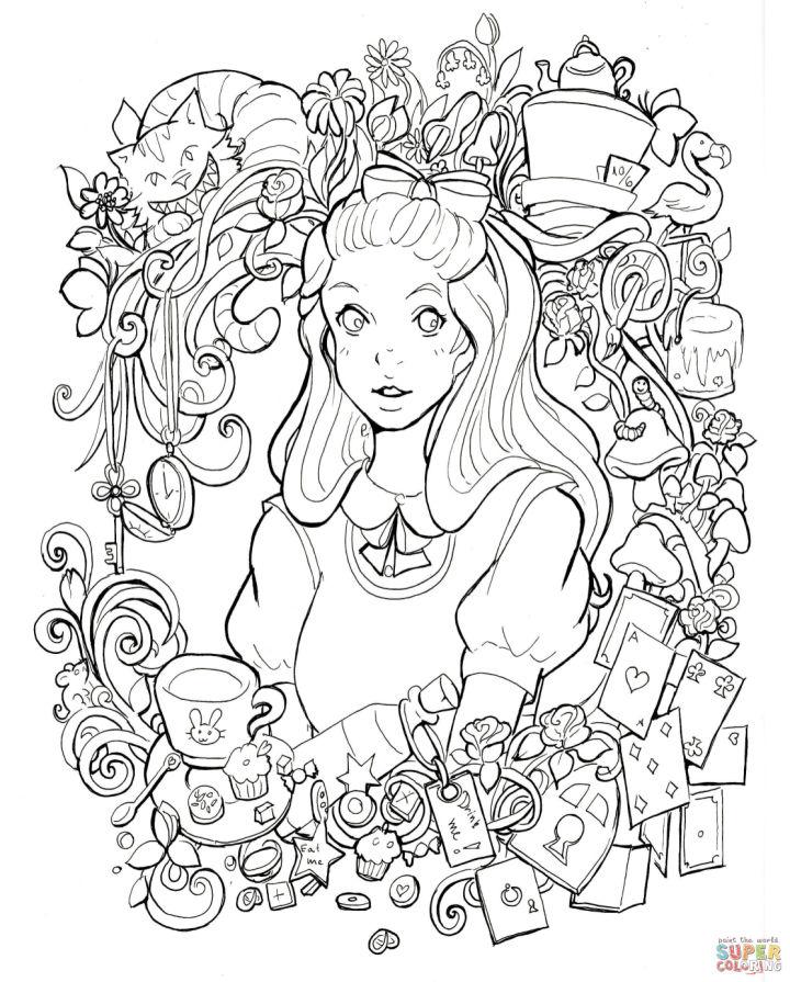 Free Alice in Wonderland Coloring Page