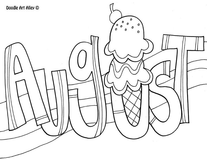 Free August Coloring Pages