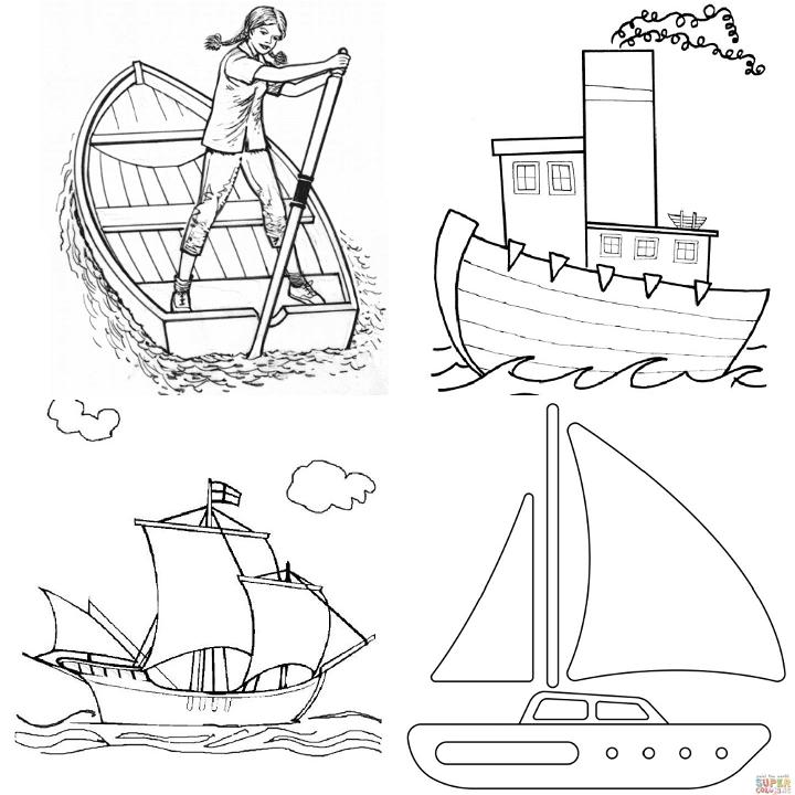 simple ship coloring pages