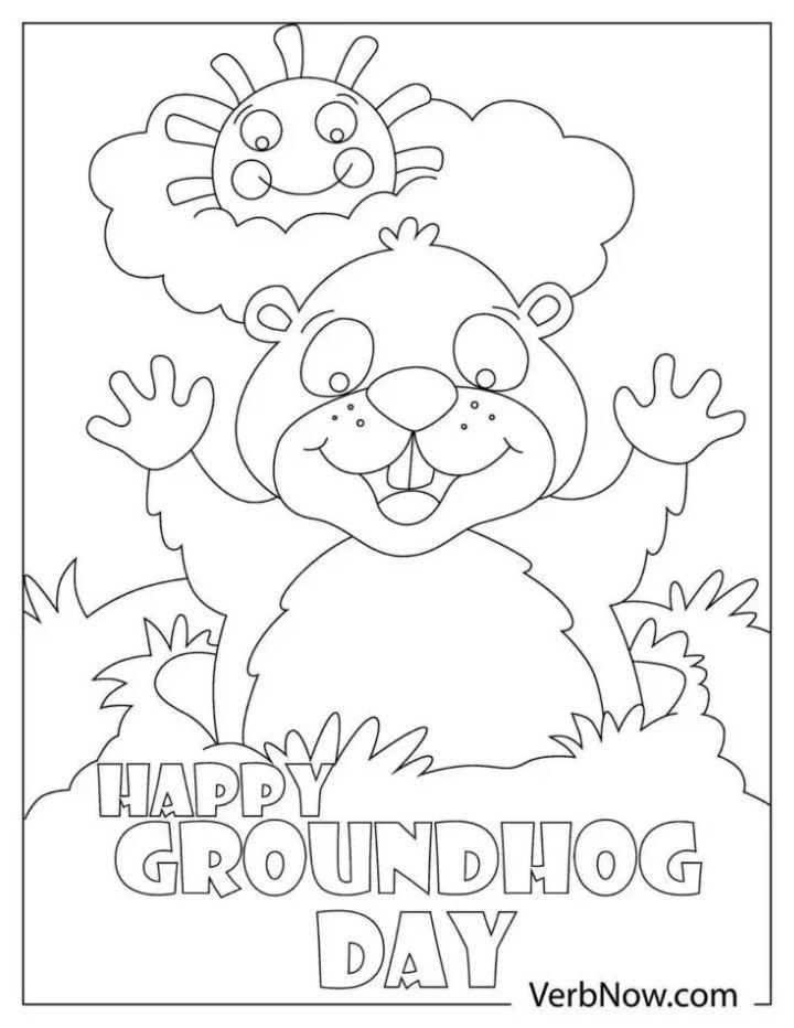 Free Groundhog Day Coloring Pages PDF