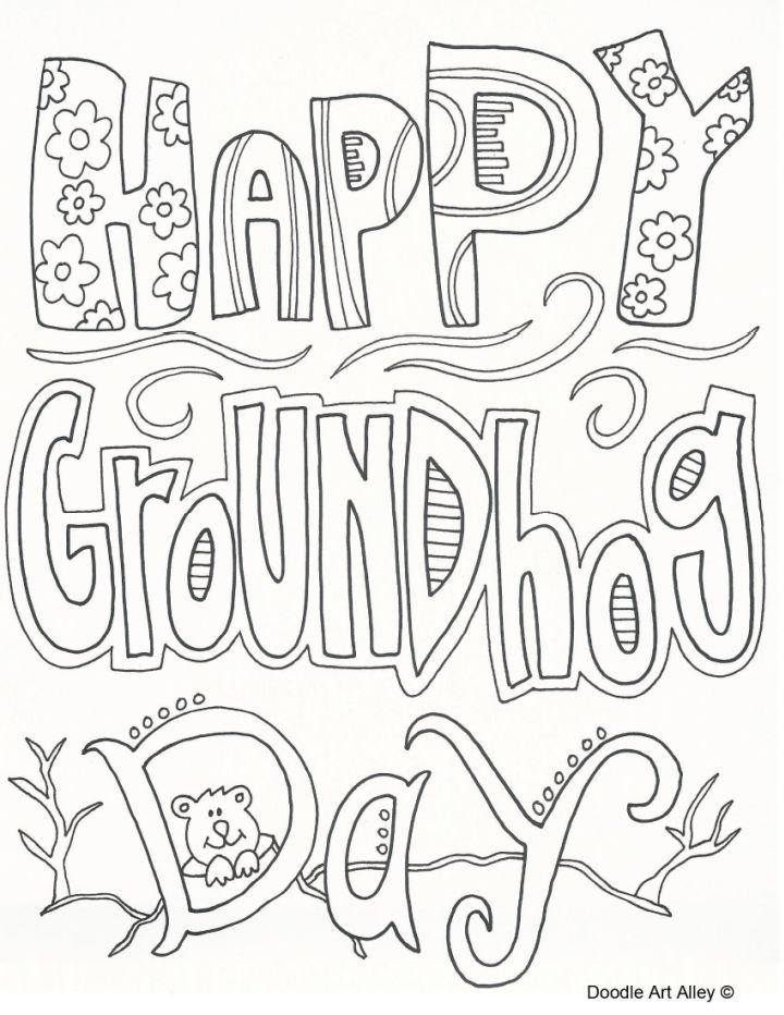 Free Groundhog Day Coloring Pages