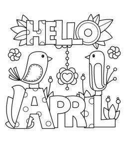 20 Free April Coloring Pages for - Free Hello April Coloring Page 255x300