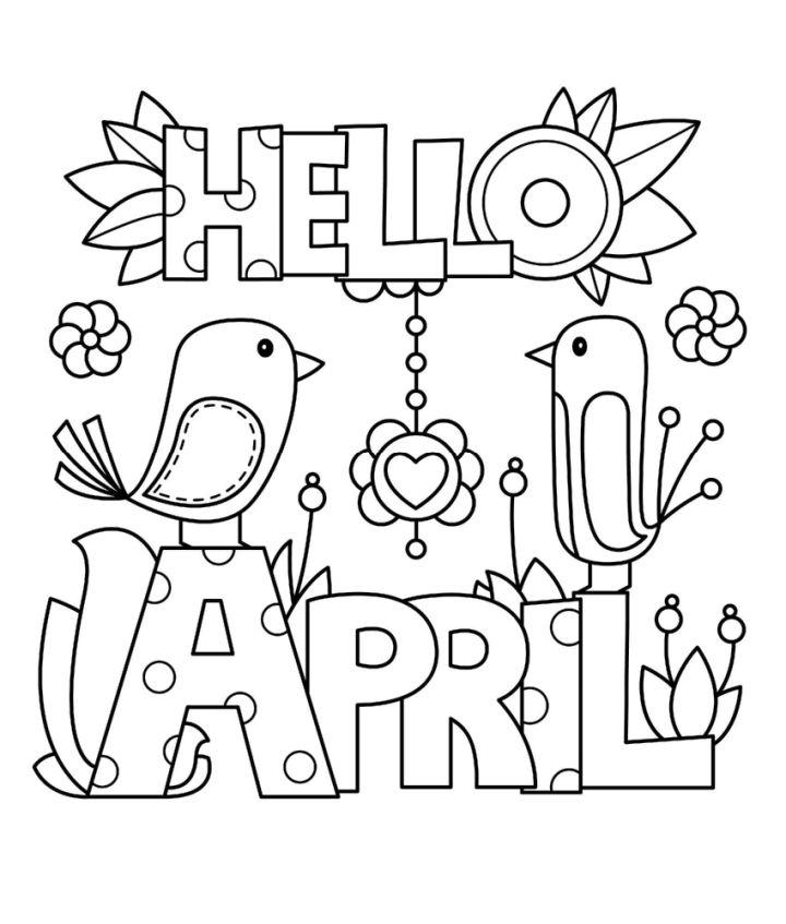 Free Hello April Coloring Page