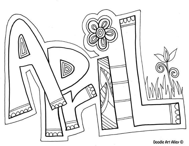 Free Kids' April Coloring Pages