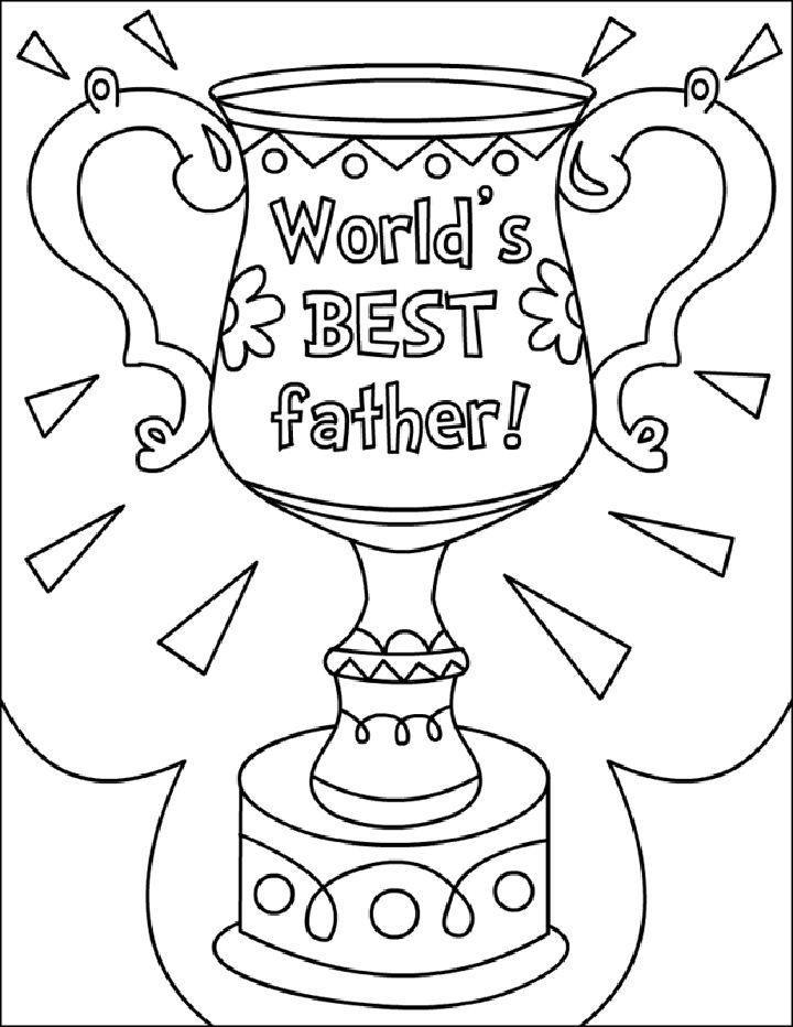 Free Kids Happy Fathers Day Coloring Pages