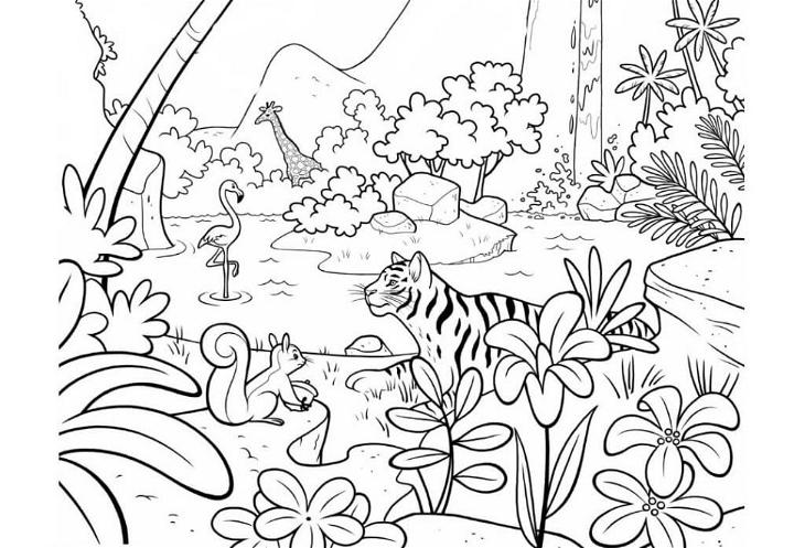 Free Kids Jungle Coloring Pages