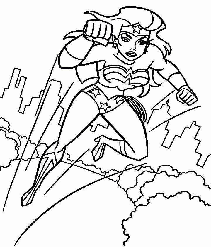 Free Kids' Wonder Woman Coloring Pages