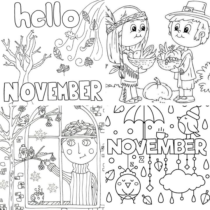 20 Free November Coloring Pages for Kids and Adults