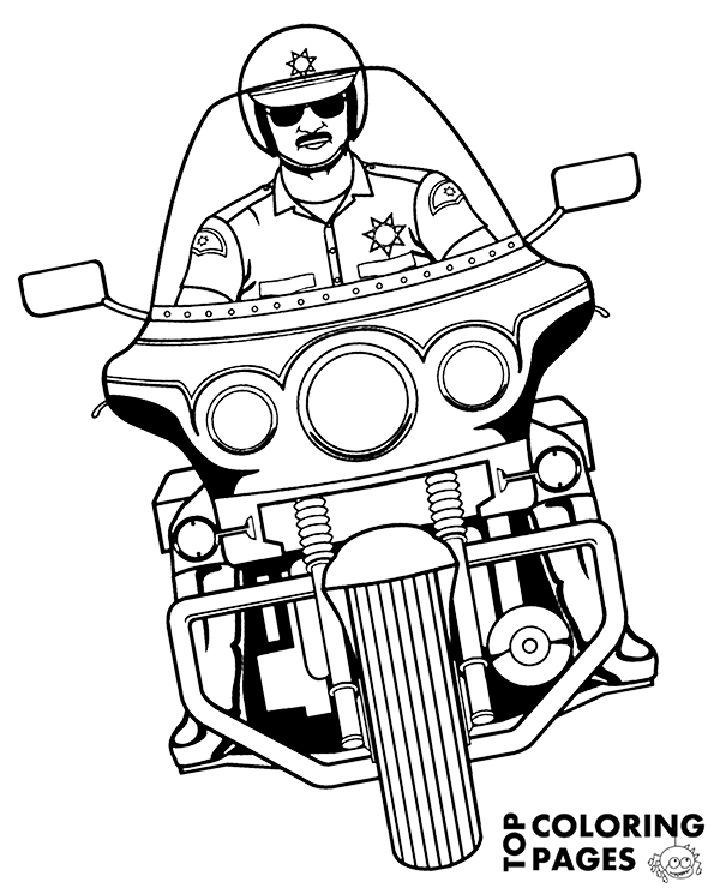 Free Police Motorcycle Coloring Pages