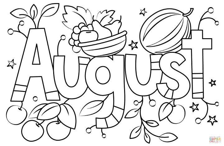 Free, Printable August Coloring Page