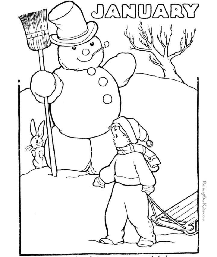 Free Printable January Coloring Pages