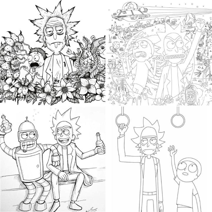 15 Free Rick and Morty Coloring Pages for Kids and Adults