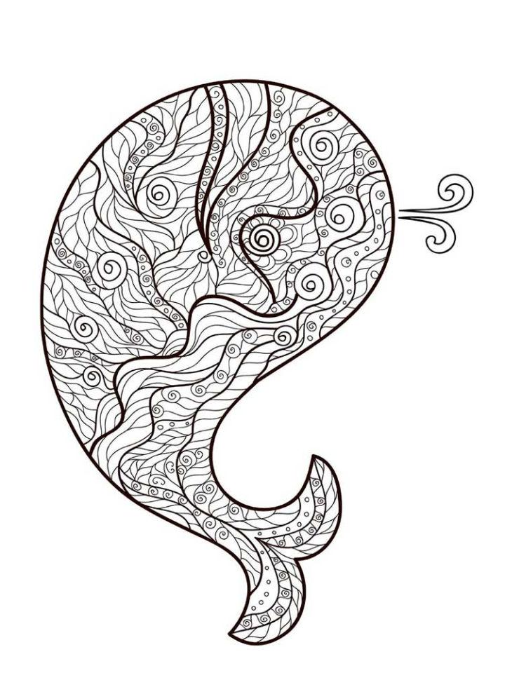 Free Whale Coloring Pages for Adults