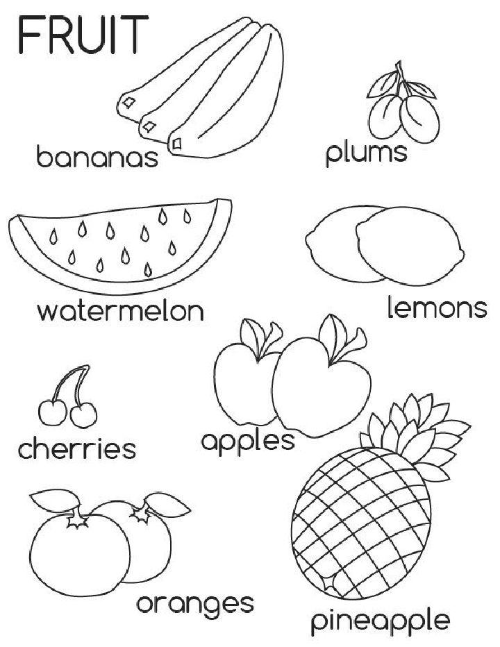 Fruit Coloring Pages for Preschool