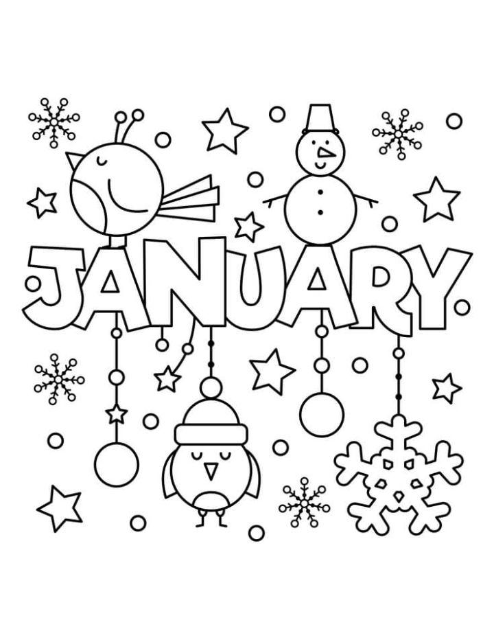 Full Page January Coloring Pages