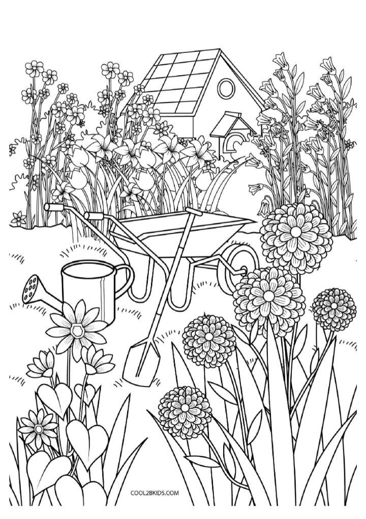 Garden Coloring Pages, Tracer Pages, and Posters