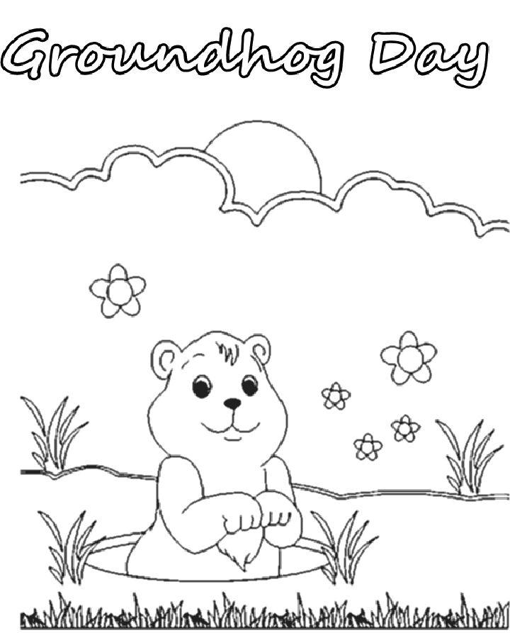 Groundhog Day Coloring Pages for Kids
