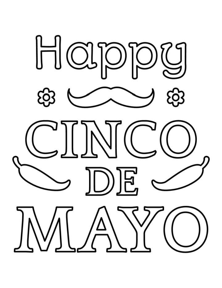 Happy Cinco De Mayo Coloring Page PDF