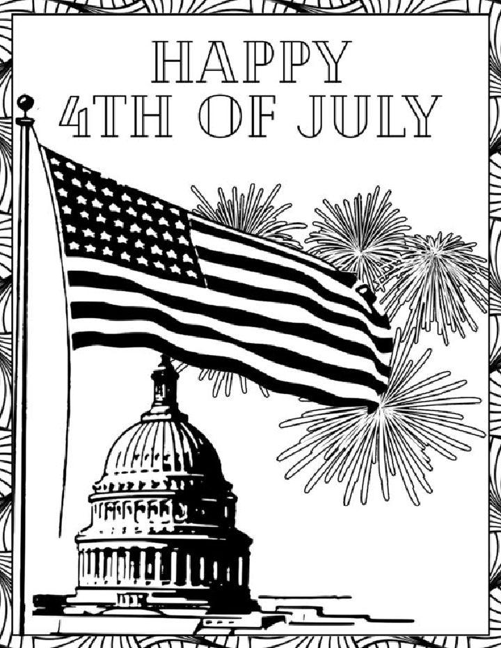 Happy Fourth of July Coloring Pages