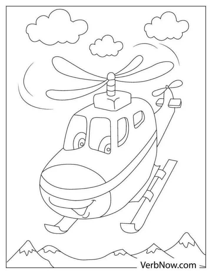 Helicopter Coloring Pages for Adults