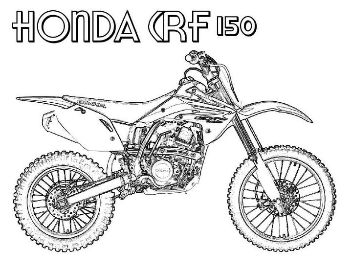 Honda CRF Dirt Bike Coloring Page