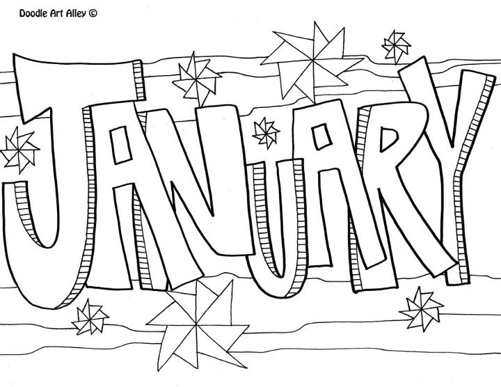 January Coloring Pages PDF to Download