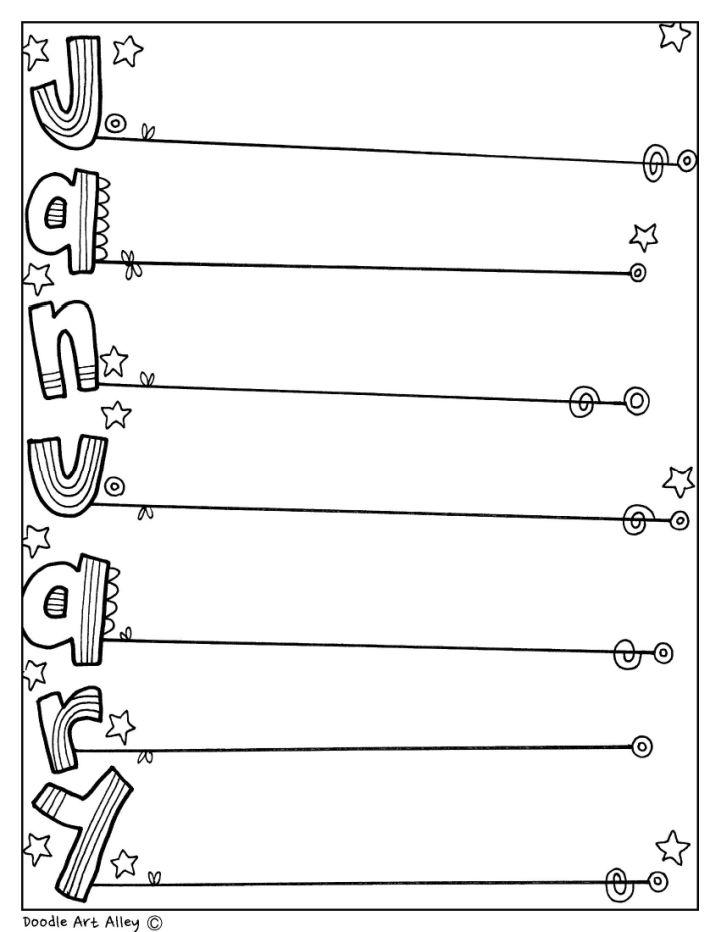 January Coloring Pages for Kindergarten