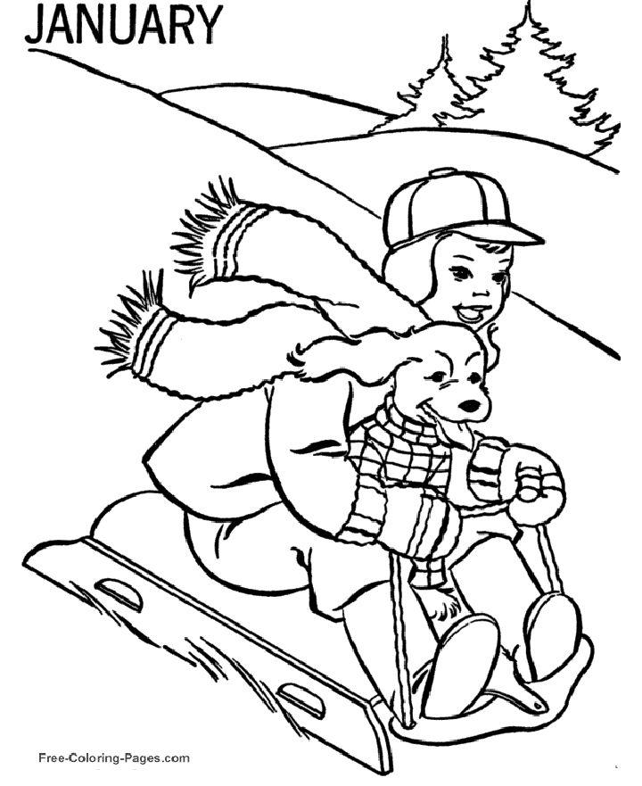 January Coloring Sheets for Kids