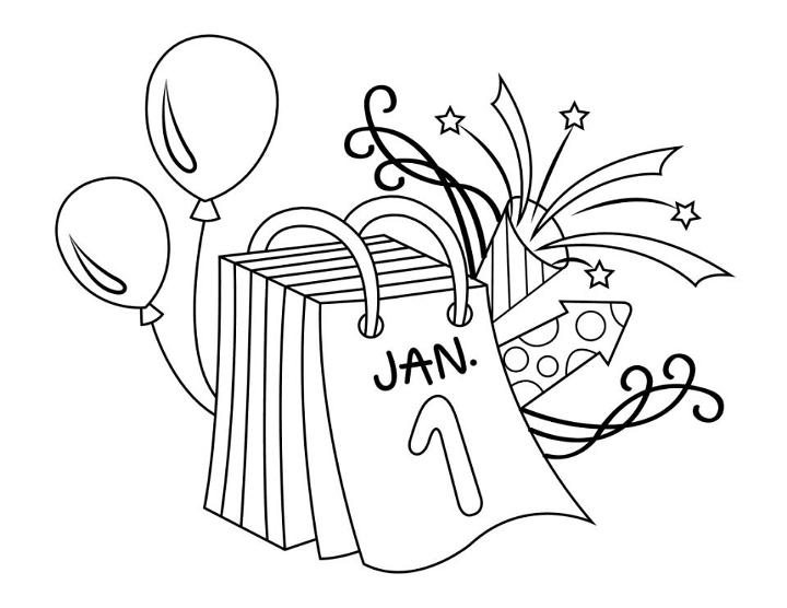 January First Coloring Pages