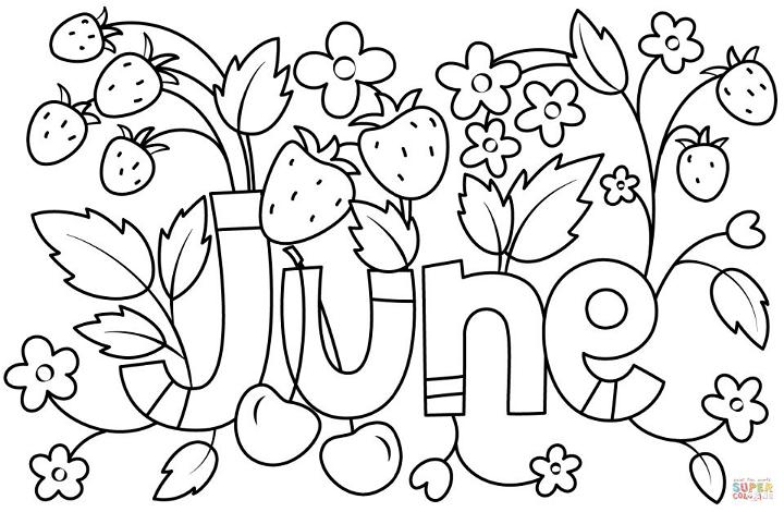 June Picture to Color and Print