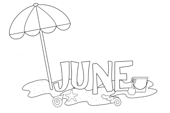 June at the Beach Coloring Page