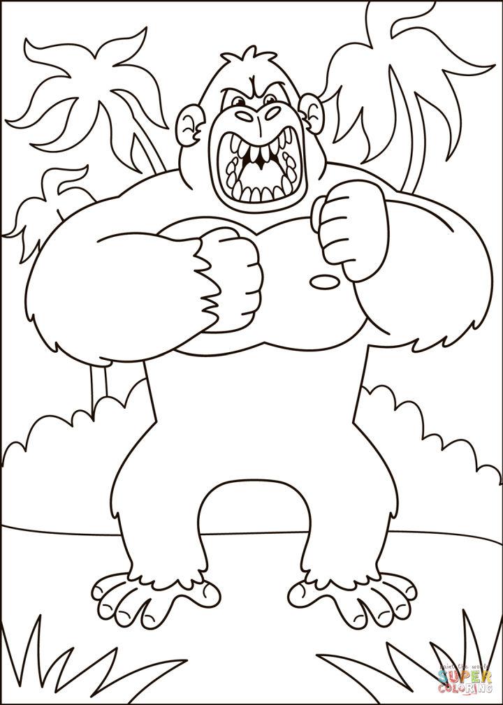 King Kong Coloring Page for Little Ones
