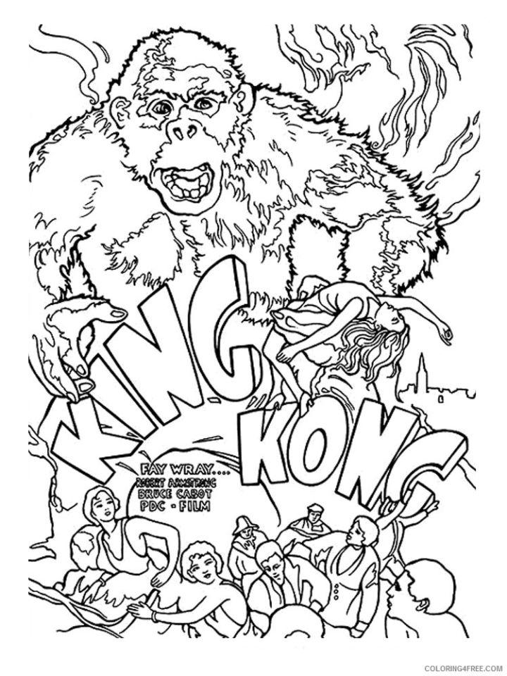 King Kong Picture to Color and Print