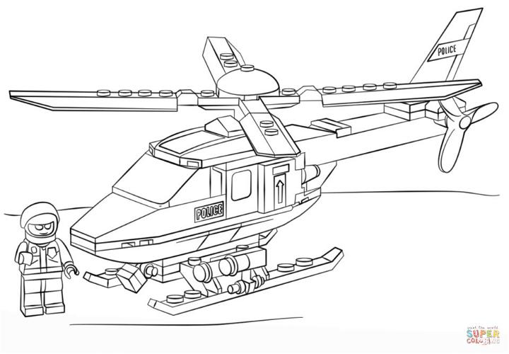 Lego Helicopter Coloring Pages