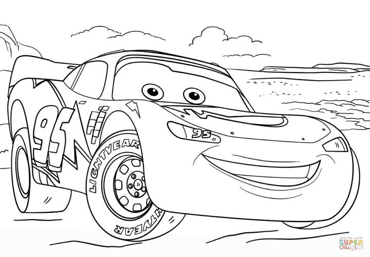 Lightning McQueen From Cars Coloring Page
