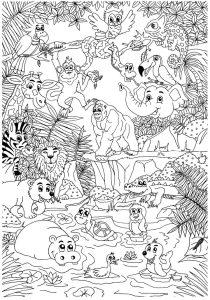 25 Free Jungle Coloring Pages for Kids and Adults